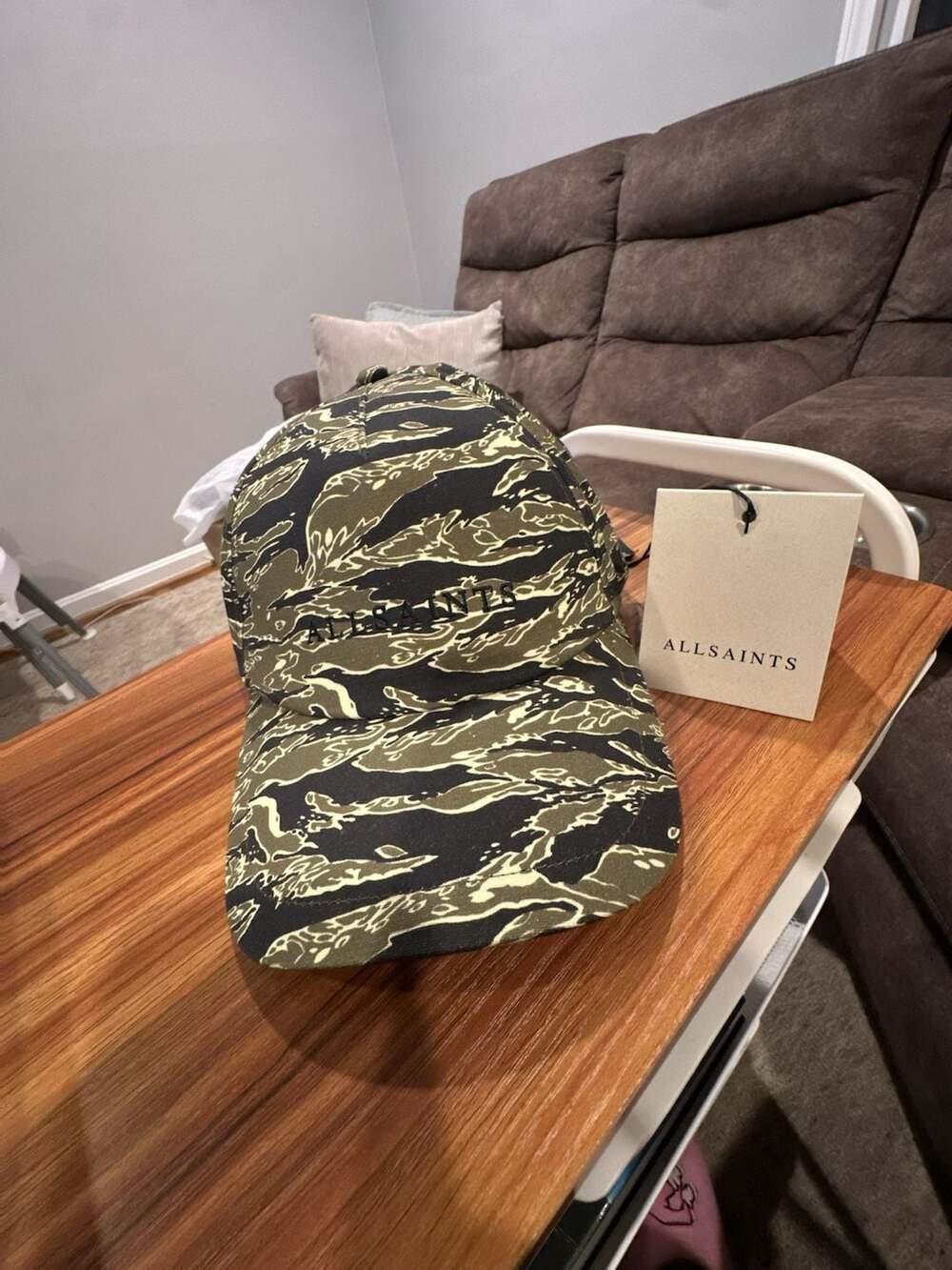 AllSaints Nova Camo Nylon BB Cap Green Multi